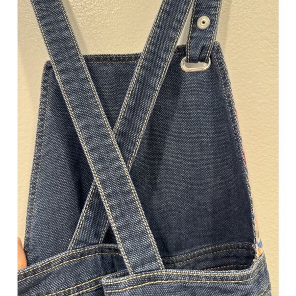 Benetton Jeans Girls Overalls Size XL 10 11 Years Wide Leg Patchwork Party Boho - Picture 5 of 9